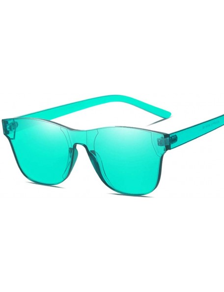 Rimless One Piece Rimless Sunglasses Transparent Candy Color Eyewear - Green - CC18TLGNLYH $11.68