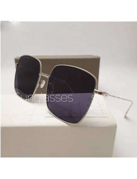 Square 47204 Luxury Square Sunglasses Men Women Shades Metal Frame C1 Silver Silver - C6 Gold Pink - CW18YQN7I4E $11.86