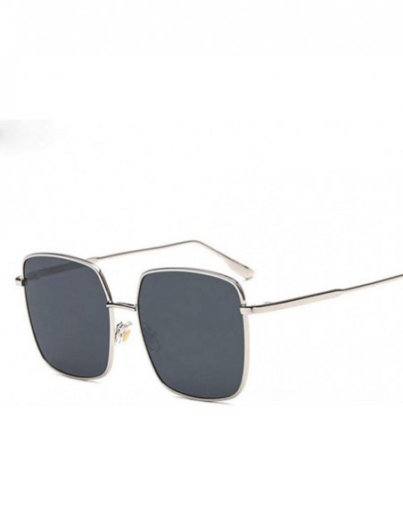 Square 47204 Luxury Square Sunglasses Men Women Shades Metal Frame C1 Silver Silver - C6 Gold Pink - CW18YQN7I4E $11.86