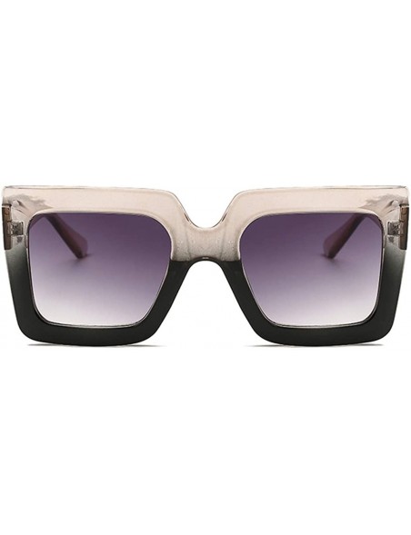 Sport Men and women Sunglasses Two-tone Big box sunglasses Retro glasses - Black A1 - CM18LINW9L4 $11.28