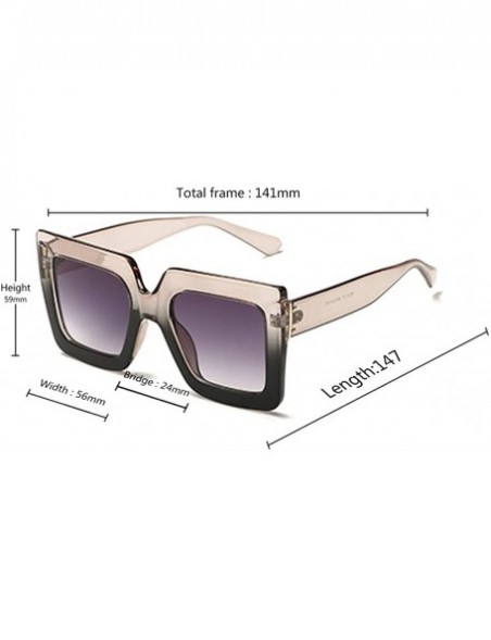 Sport Men and women Sunglasses Two-tone Big box sunglasses Retro glasses - Black A1 - CM18LINW9L4 $11.28
