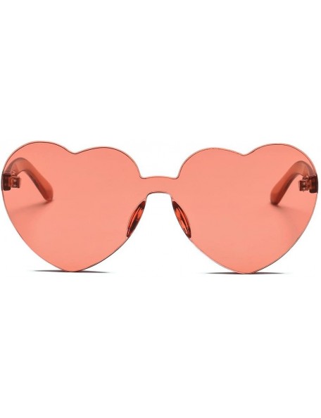 Oversized Classic Heart Shaped Sunglasses - Women Oversized Heart Transparent Candy Color Eyewear Party Sun Glasses - E - CR1...