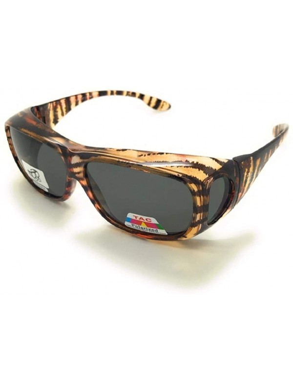 Oversized Animal Print Fit Over Sunglasses - Brown Leopard Print - CT18SM26CDI $9.04