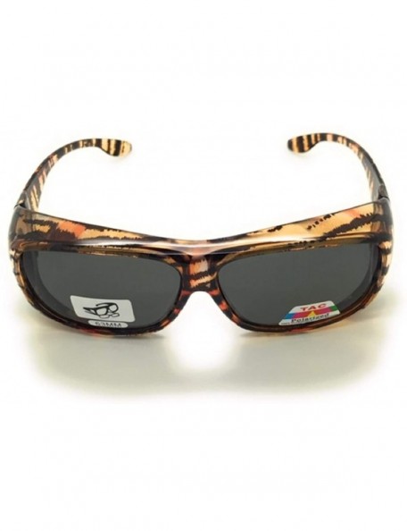 Oversized Animal Print Fit Over Sunglasses - Brown Leopard Print - CT18SM26CDI $9.04