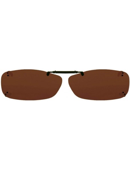 Shield Clip-on Polarized Sunglasses Size 54 Rec B Brown Frameless New - CR121F697U3 $8.38