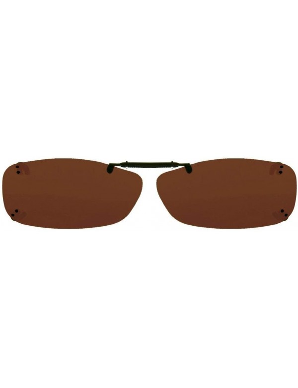 Shield Clip-on Polarized Sunglasses Size 54 Rec B Brown Frameless New - CR121F697U3 $8.38