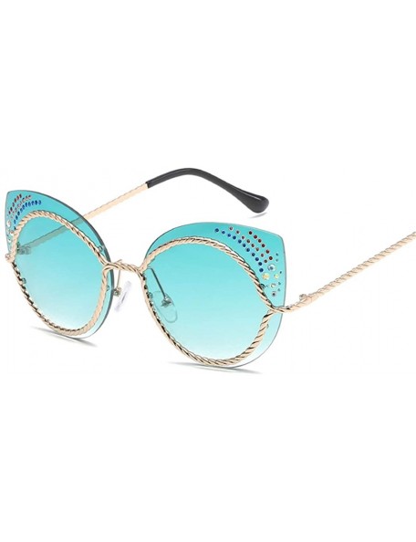 Square Women Rhinestone Cat Eye Sunglasses Retro Unique Sun Glasses Shades Lens Eyewear UV400 Sunglasses 005 - CW18Y8EAM7G $2...