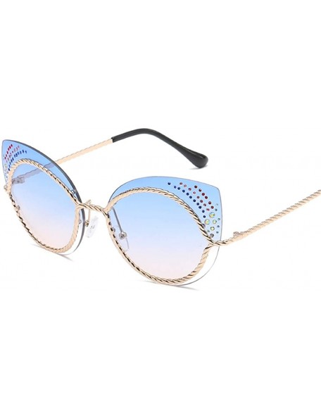 Square Women Rhinestone Cat Eye Sunglasses Retro Unique Sun Glasses Shades Lens Eyewear UV400 Sunglasses 005 - CW18Y8EAM7G $2...