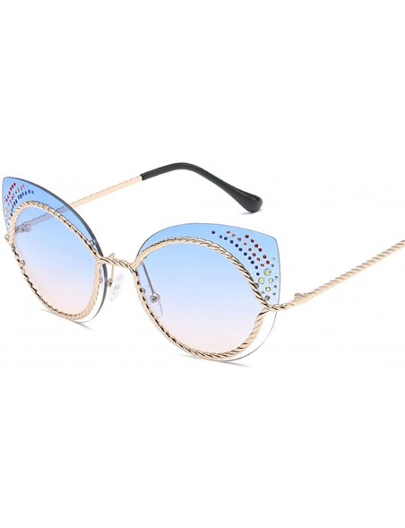 Square Women Rhinestone Cat Eye Sunglasses Retro Unique Sun Glasses Shades Lens Eyewear UV400 Sunglasses 005 - CW18Y8EAM7G $2...