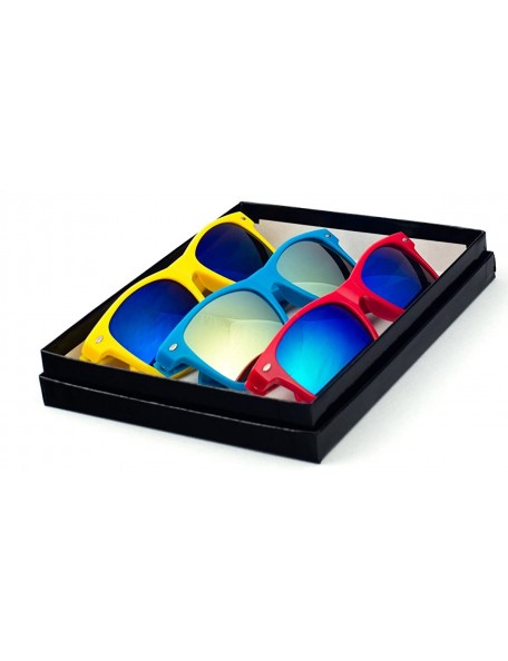 Aviator Reflective Color Mirror Mirror Lens Retro Classics Style Sunglasses Gift Box - Style 17 - CW11HLEISNL $18.93