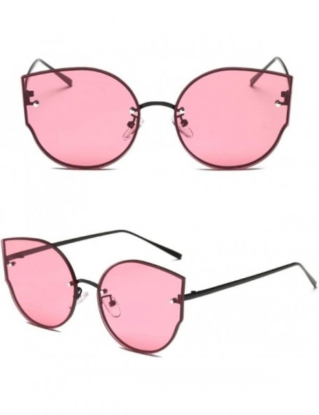 Goggle Sun Glasses Fashion Women Cat Eye Sunglasses Designer Vintage Mirrored Eyeglasses Shades New-Glod Pink - CJ199I98M5O $...