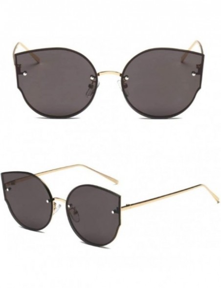 Goggle Sun Glasses Fashion Women Cat Eye Sunglasses Designer Vintage Mirrored Eyeglasses Shades New-Glod Pink - CJ199I98M5O $...