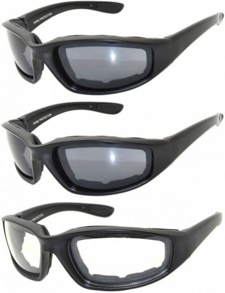 Sport Riding Glasses - Clear + 2 x Smoke (3 Pack) - CT127HAQPKZ $13.43