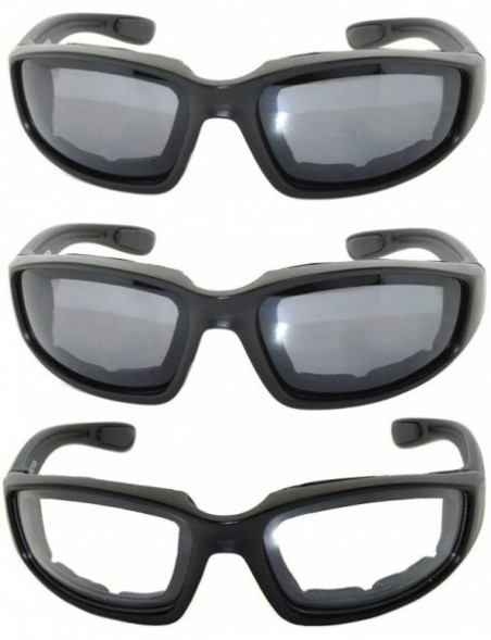 Sport Riding Glasses - Clear + 2 x Smoke (3 Pack) - CT127HAQPKZ $13.43