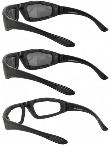 Sport Riding Glasses - Clear + 2 x Smoke (3 Pack) - CT127HAQPKZ $13.43