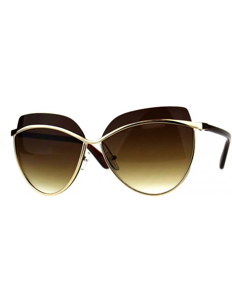 Butterfly Womens Sunglasses Unique Overlap Lens Designer Style Shades UV 400 - Brown (Brown) - CD18DZ99ER8 $24.13