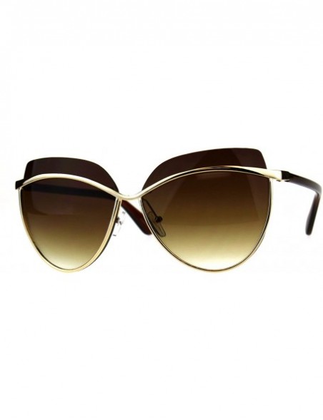 Butterfly Womens Sunglasses Unique Overlap Lens Designer Style Shades UV 400 - Brown (Brown) - CD18DZ99ER8 $22.34