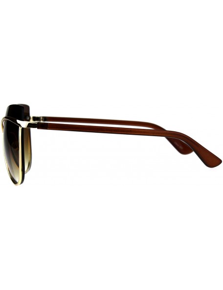 Butterfly Womens Sunglasses Unique Overlap Lens Designer Style Shades UV 400 - Brown (Brown) - CD18DZ99ER8 $22.34