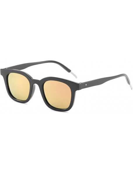 Rectangular Polarized Sunglasses Protection Glasses Festival - Black Frame Pink Lens - C218TQKD704 $15.97