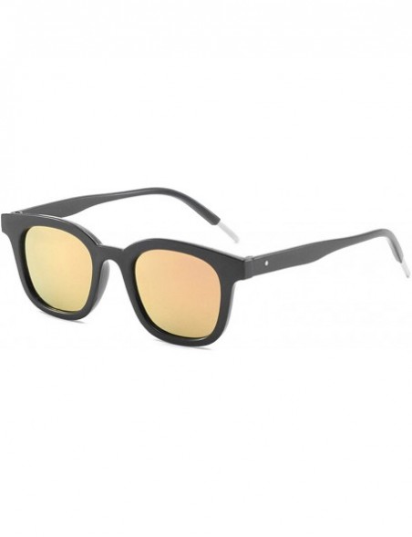 Rectangular Polarized Sunglasses Protection Glasses Festival - Black Frame Pink Lens - C218TQKD704 $15.97