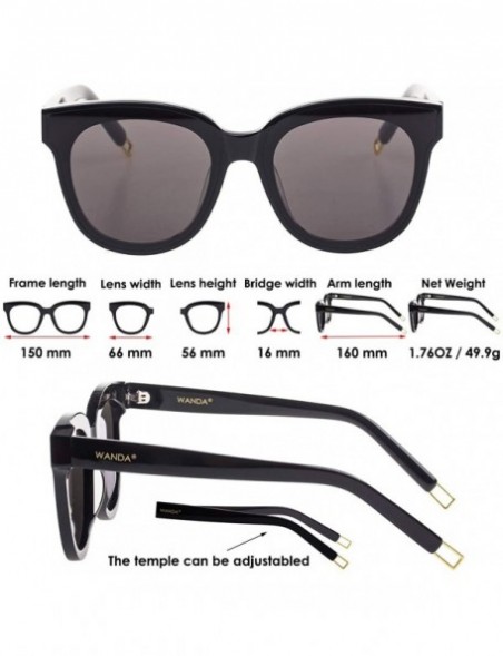 Oversized Nylon Coating Lens Acetate Frame Sunglasses Retro Oversized Cat Eye Eyewear for Women Men UV400 - C118QQ33SQW $59.71