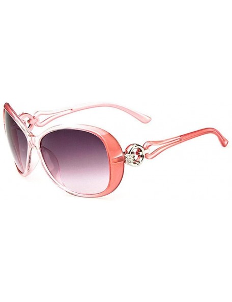 Oval Women Fashion Oval Shape UV400 Framed Sunglasses Sunglasses - Pink - CF196EI3DO0 $20.51