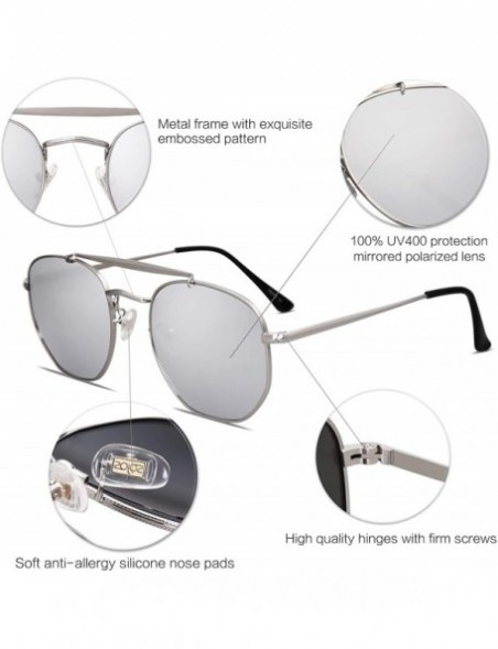 Aviator Classic Polarized Square Sunglasses for Men and Women Mirrored Lens COLONEL - CZ18U2CG4ID $15.89