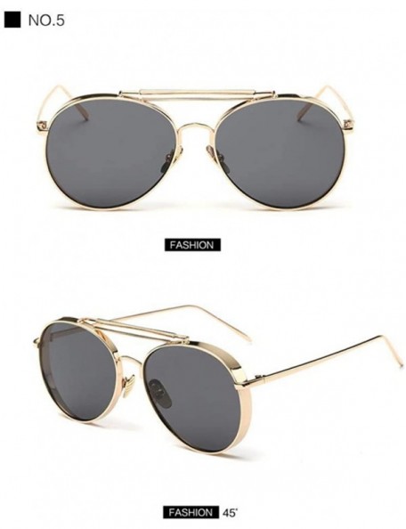 Aviator Pink Sunglasses Women Brand Designer UV400 Shades Golden Ladies Eyewear 2 - 5 - CE18YZWUGRT $12.14