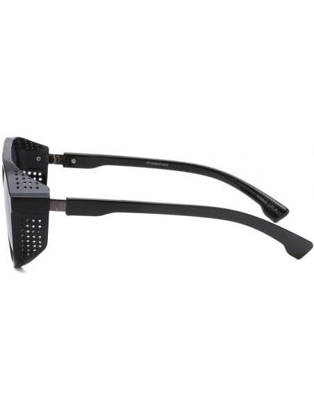 Square Men Vintage Eyewear Sunglasses Retro Eyewear Fashion Radiation Protection Goggle (Black) - Black - CC18QY30L9E $7.70