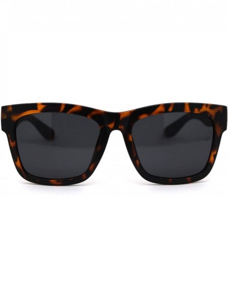 Oversized Classic Retro Thick Plastic Horn Rim Hipster Sunglasses - Matte Tortoise Black - C518XEU86T9 $11.43