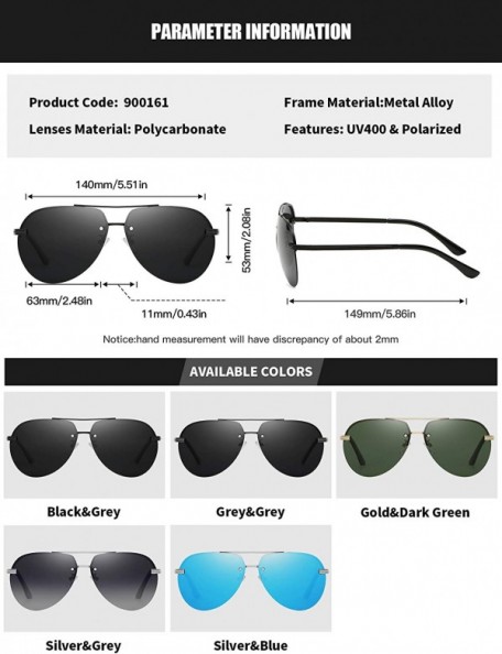 Sport Mens Aviator Sunglasses Polarized Alloy Frame for Driving Fishing Golf UV 400 Protection - Silver Blue - CW18AYR0ID6 $1...