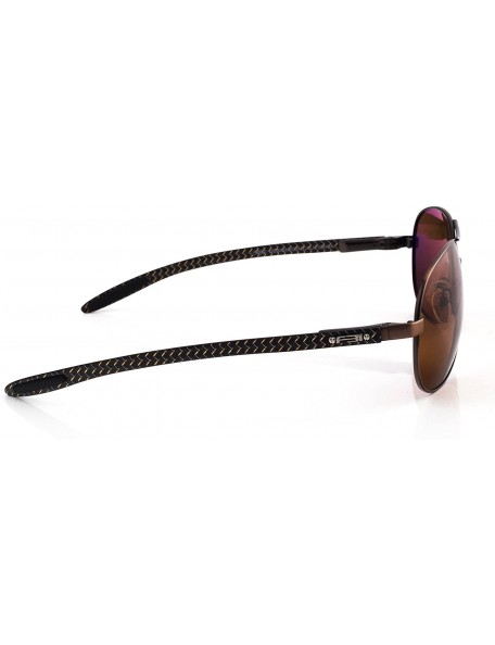 Aviator Men's Aviator TAC Polarized Designer Sunglasses with Carbon Fiber Template- 100% UV BLOCK- 14101 - CB12KZZ8WW9 $36.48