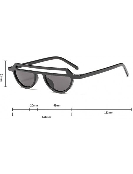 Round hot Chic flat top small frame round sunglasses for women brand designer 2019 new - Black&white - CP18NU0LOWH $11.71