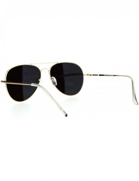 Aviator Flat Lens Aviator Sunglasses Thin Metal Spring Hinge Frame Gold Mirror Lens - Gold - CV188YQ0YUA $12.92