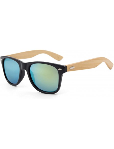 Goggle Retro Wood Sunglasses Men Bamboo Sunglass Women Sport Goggles Gold Mirror Sun Glasses Shades Lunette Oculo - C14 - CE1...