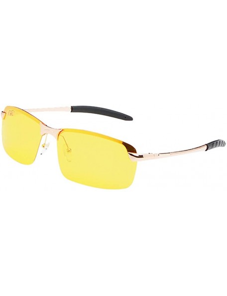 Semi-rimless Protection Sunglasses Rimless Transparent Glasses - Gold - CR18YM7HRQM $8.34