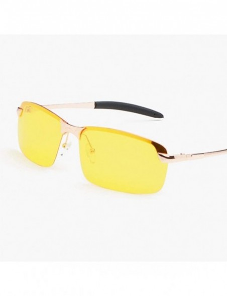 Semi-rimless Protection Sunglasses Rimless Transparent Glasses - Gold - CR18YM7HRQM $8.34