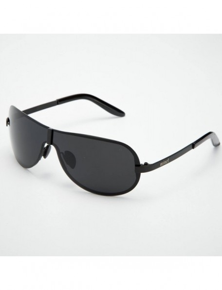Rimless Men Polarized Brand Driving Sunglasses UV400 Fashion Flat Eye Wear With Case - Black - C612JAH34QB $22.40
