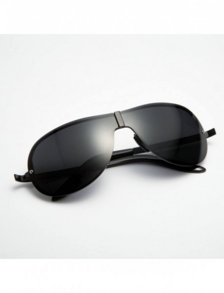 Rimless Men Polarized Brand Driving Sunglasses UV400 Fashion Flat Eye Wear With Case - Black - C612JAH34QB $22.40