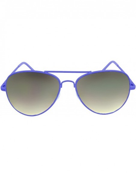 Aviator Stylish Color Aviator Fashion Teardrop Shades Sunglasses - Blue - CM11FEQ74Q5 $9.77