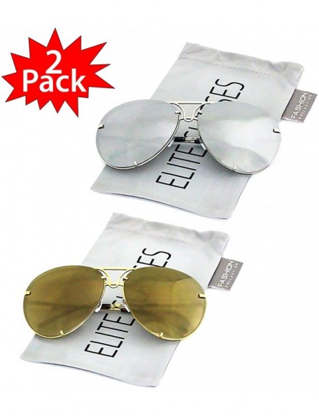 Goggle Aviator Poshe Oceanic Lens Twirl Metal Design Frames Sunglasses - Silver Mirror and Gold Mirror - CT18IRM9AMZ $11.62