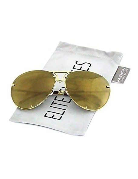 Goggle Aviator Poshe Oceanic Lens Twirl Metal Design Frames Sunglasses - Silver Mirror and Gold Mirror - CT18IRM9AMZ $11.62