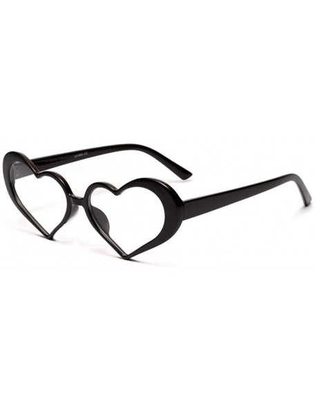 Aviator Heart Sunglasses Women Fashion Retro Transparent Lens Design Pink Sun Pink - Black - CP18YLZ4KKG $7.13