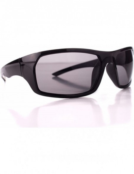 Square Men's Sport Driving Square Frame Sunglasses- Black Lens- Gloss or Matte Black - Gloss Black - CH18GNGSAWQ $11.10