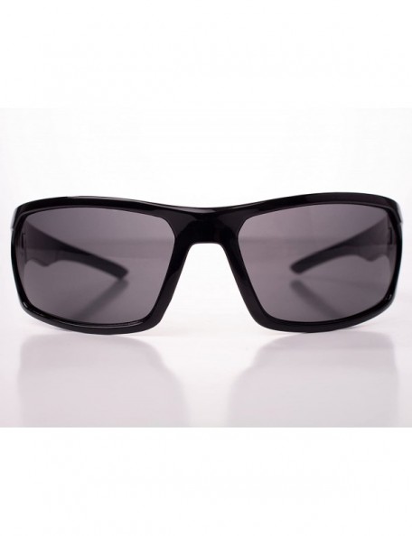 Square Men's Sport Driving Square Frame Sunglasses- Black Lens- Gloss or Matte Black - Gloss Black - CH18GNGSAWQ $11.10