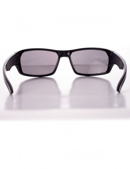 Square Men's Sport Driving Square Frame Sunglasses- Black Lens- Gloss or Matte Black - Gloss Black - CH18GNGSAWQ $11.10