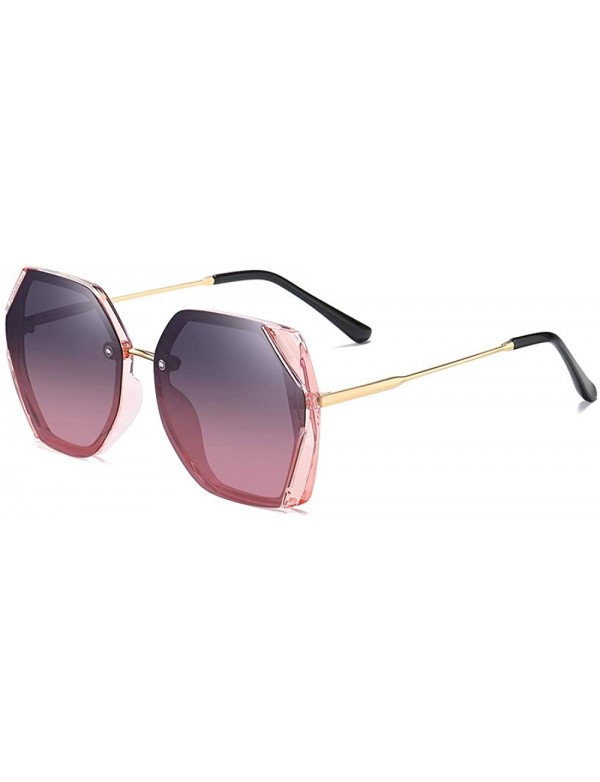 Sport Oversized Polarized Sunglasses for Women Protection UV400 YJ135 - Pink Frame Purple Pink Lens - CA1963ACTAL $11.08