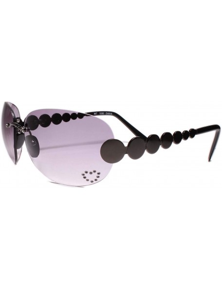 Oval Classic Vintage Retro Style 80s Party Oval Rimless Sunglasses - Gray / Gunmetal - CZ18W65XZ0C $16.40