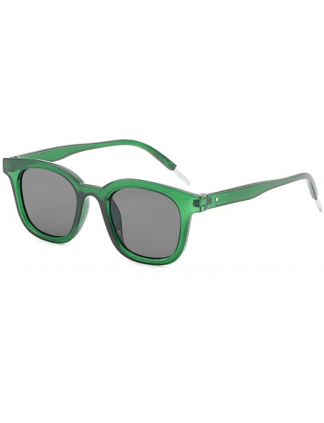 Rectangular Polarized Sunglasses Protection Glasses Festival - Green Frame Grey Lens - CZ18TOI97ER $11.71