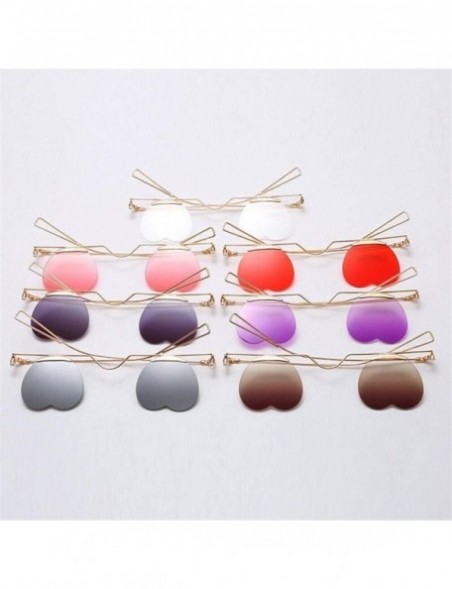 Rimless Fashion Small Rimless Sunglasses Women Vintage Heart Glasses Luxury Brand Metal Pearl Frame Unique Eyewear - 4 - CQ19...